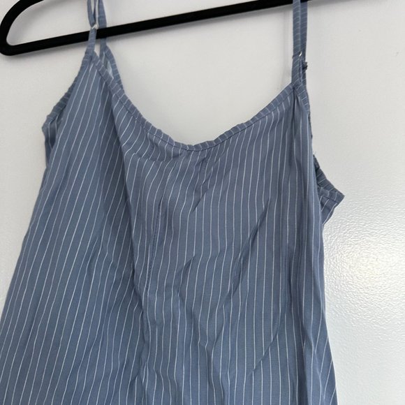 NWT Faithfull The Brand Kara Wrap Mini Dress V-neckline Sz M Oxford Blue Stripe - Picture 10 of 10